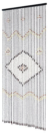 Futchoy Perlenvorhang Türvorhang 31 Line 90x208cm Hölzerner Hängender Teilervorhang Schnur Türvorhänge für Balkon Schlafzimmer Wohnzimmer Restaurant Tür