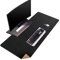 VYAAA 110 x 50 cm PU Leder und Kork Schreibtischunterlage, Tischunterlage, Multifunktionales Laptop Mousepad, Schreibtischmatte für Büro und Zuhause（Schwarz）