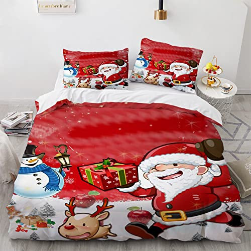 APTTEK Bettwäsche Weiches Polyester 155 X 220 cm Weihnachten Weihnachts Wintermotiv Weihnachtsmotiv Kinderbettwäsche 155X220 Sommerbettwäsche + Kissenbezug 80X80 cm Langlebig Und Schnell Trocknend
