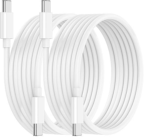 Cable USB C a USB C para iPhone16/15/Pro/Max/Mini, paquete de 2 60W USB a Cable USB 3M, tipo de cable de carga para MacBook/iPad Air/Mini/Pro/Samsung 23+/23/22+/22