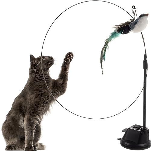 Purlov Interaktives Katzenspielzeug Vogel Katzenangel Saugnapf 22099