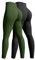 OQQ 2-teilige Yoga Leggings für Damen Nahtlos Workout Hohe Taille Po-Lifting Athletische Leggings Schwarz Armeegrün