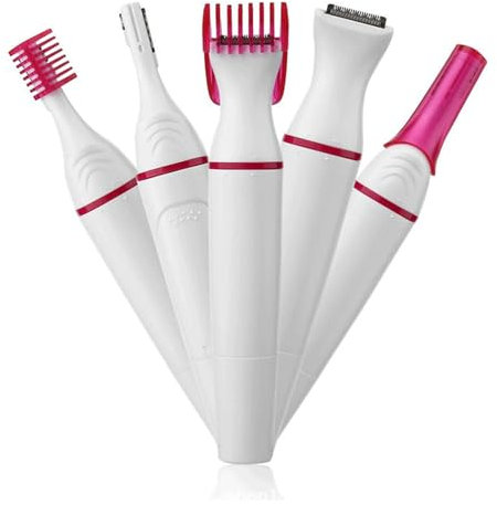 Augenbrauen Trimmer für Frauen, Trimmer Elektrisch Schmerzlos,esichtshaarentferner für Frauen, Augenbrauenrasierer Augenbrauenschneider für Lippen Schnurrbart Kinn mit Augenbrauenkamm (weiß2)