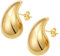 Chunky Gold Hoop Earrings Lightweight Teardrop Earrings for women Hypoallergenic Gold Plated Earrings for Women Chunky Earrings Gold Tear Drop Earrings Fashion Jewelry for Women Girls (Gold)