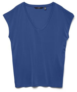 VERO MODA Damen Vmfilli Ss V-Neck Tee Ga Noos T-Shirt, Surf The Web, M