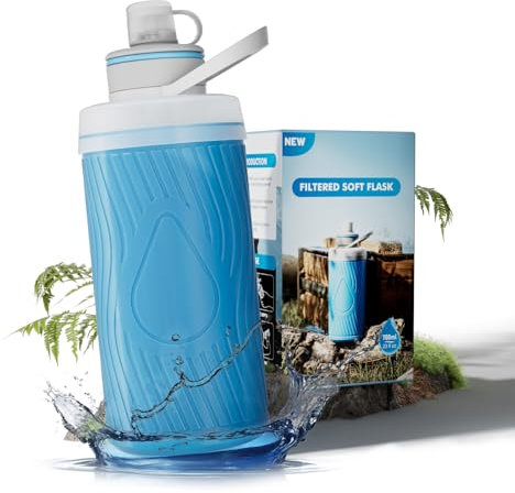 joypur Collapsible Squeeze Bottle，Water Filter Bottles (blue)