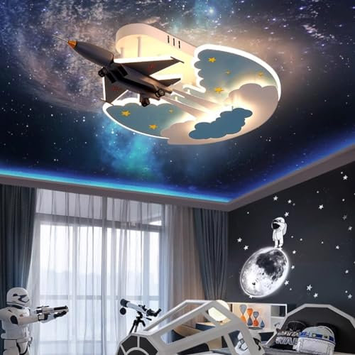 Harpochten Kinderzimmer Deckenleuchte LED Flugzeug Deckenlampe Moderne Dimmbar Mit Fernbedienung Jungen Und Mädchen Schlafzimmer Kronleuchter Wohnzimmer Beleuchtung Arbeitszimmer Esszimmer Kind Pendel