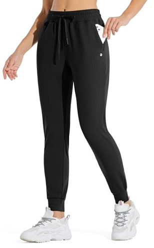 WILLIT Damen Jogginghose Fleece gefütterte Jogger Warme Hosen Thermohose Laufhose Thermische Sweathose Winter Sporthosen Wandern High Waist Wasserdicht Kordelzug mit Taschen
