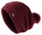 TOP-EX Warme Wolle Winter Beanie Damen mit Fellbommel - Satinfutter, Winddicht und ideal für Outdoor-Aktivitäten - Weinrot