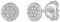 XENOX® POPPY GLITZ Ohrstecker - Damen Ohrring aus hochwertigem 925/- Sterlingsilber mit Zirkonia-Steinen | XS10007