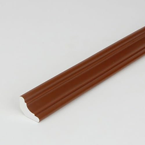 Raouoae 5M Zierleisten Selbstklebend PVC Deckenleisten Selbstklebend Dreieck Deckenleisten Wandleisten Viertelstab Eckleiste Selbstklebend Für Wandkanten, Eckendekor, Schrankkanten(Braun,Breite: 27 mm