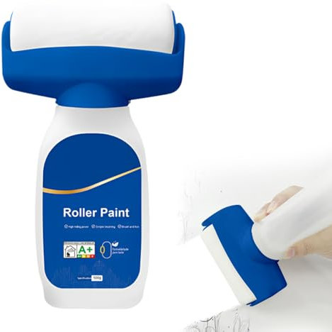 XPJBKC Wall Repair Roller Paint White, 500g Quick Fix White Wall Paint Roller, Portable Wall Repair Rolling Brush, White Touch Up Paint Wall, Wall Repair Paste Roller for Graffiti Stains