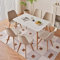 TTATC Mesa de Comedor con Juego de 6 Sillas, Mesa de Comedor Moderna Rectangular, 6 Sillas de Comedor con Patas de Madera de Haya, para Cocina, Sala, Comedor (Beige)