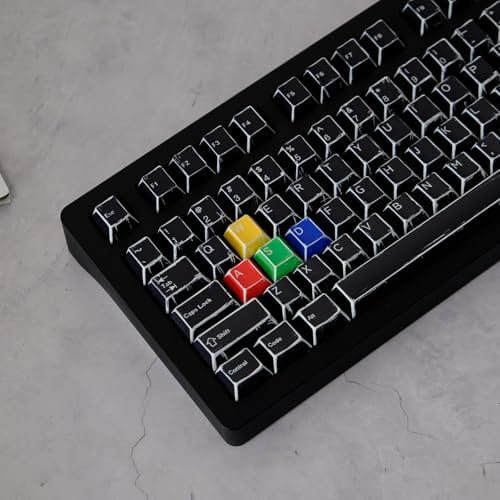151 Keys Black Manga Keycaps PBT Dye Sub Cherry Profile Keycap Set Fit for Wooting Keyboard 61/65/87/104/108 Cherry Mx Switches Mechanical Keyboards