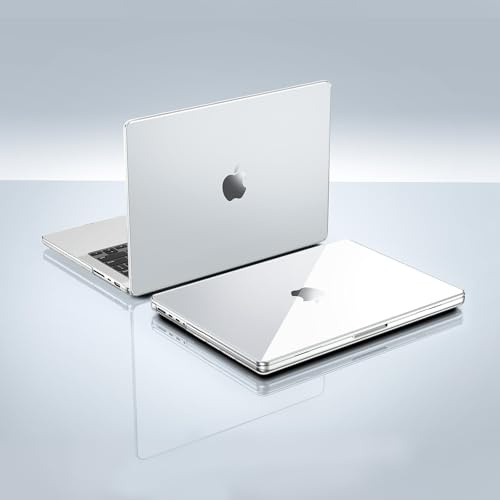 EooCoo für MacBook Pro 14 Zoll Hülle M5-M1 Ultradünne Kristall Transparent | Kompatibel mit Mac Book Pro 14 Pro/Max 2026-2021,Glitzer Glatt Hartschale Schutzhülle Laptop Snap Cover,Kunststoff Case