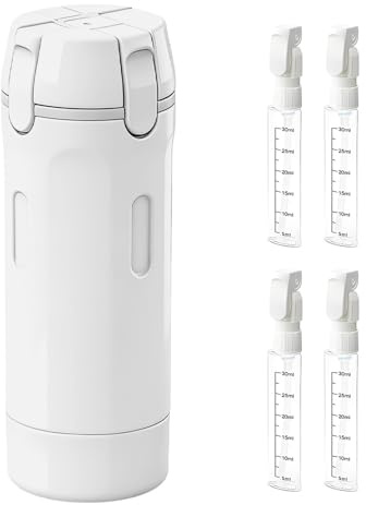 SGZIOO 4 en 1 Botes Viaje Rellenables, Botellas Pequeñas para Rellenar, Travel Bottles para Champús, Jabones Corporales y Acondicionadores, recargables a prueba de fugas