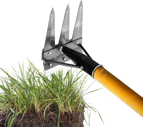 Lunaobrik Hand-Unkrautvernichter | Mehrzweck-Gartengeräte, robuster Gartenrechen zum Jäten von Unkraut, zum Entfernen von Steinen aus dem Garten, zur Pflege von Rasen, Gemüsegarten, ,
