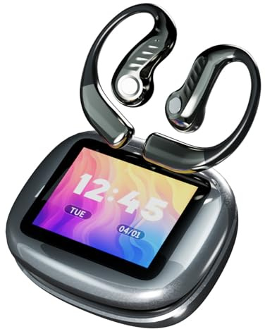 Low Latency Gaming Headset Cutting-Edge Wireless Earbuds with AI Translation, Touch Screen Charging Case for Immersive Gaming Experience, Perfect for Gamers, Black (Black)