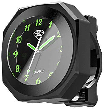 SBOYS Motorrad Fahrradzubehör Lenkerhalterung Watch, wasserdichte nachtleuchtende Digitaluhr Lenkeruhr Universal (schwarz)