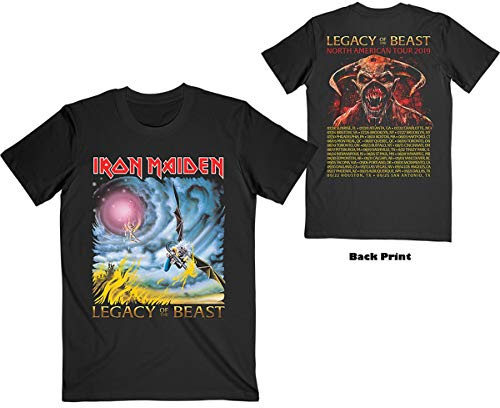 Iron Maiden T Shirt The Flight of Icarus Band Logo Official Mens Black