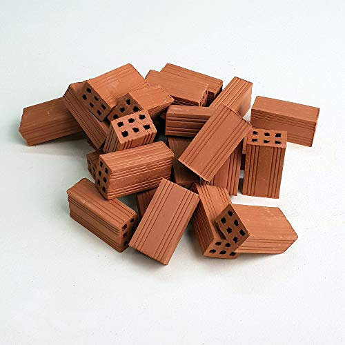 Briques miniatures. Brique creuse double rouge 30 mm (160 unités)
