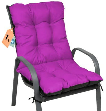 SuperKissen24. Outdoor Sitzkissen Stuhlkissen - 48x96 cm - Made in EU, Wasserdichtes & UV-beständig Gartenkissen Rückenkissen - Stuhlauflage Stuhlpolster für Balkonstühle - Rosa