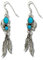 Indianerschmuck Ohrringe Türkis Silberfedern Westernschmuck Navajo Artist Annie Spencer Native USA