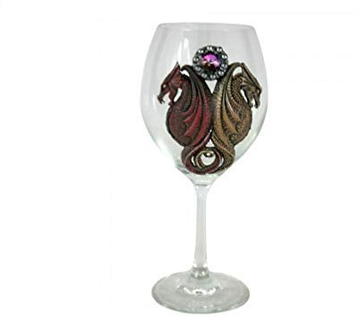 Nemesis Now Sacro Calice per Vino con Draghi - Wine Glass - in Vetro - 23 cm