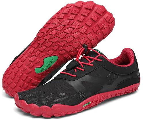 SAGUARO Barfußschuhe Herren Barfuss Schuhe Damen Sommer Outdoor Barfussschuhe Leicht rutschfest Barefoot Shoes for Women Men, Dunkelrot 40EU
