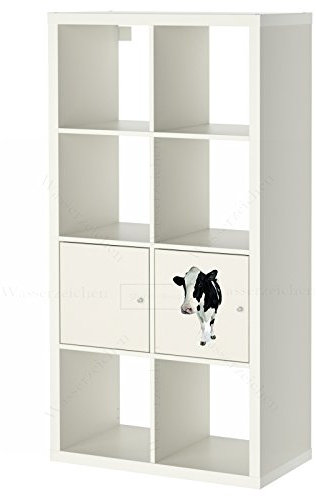 20cm! Hochwertiger Kühlschrank-Auto-Aufkleber-Sticker Decal UV&Waschanlagenfest Milch-Kuh schwarz gecheckt