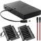 Xiatiaosann AA 12V Battery Holder Case with 2.1mm x 5.5mm DC Plug Switch, 12 Volt Power DC Jack Plastic Battery Box, 8 x 1.5V AA Battery Box On/Off Switch for Arduino RC LED Strips, 2 PCS