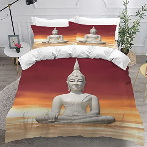 Bettwäsche 135x200 cm Kinder Jungen Mädchen Bettwäsche Set Zen Vintage Mystery Orient Bettbezug Set mit 2 Kissenbezüge 80 x80 cm Kinder Teens 3 Stück Hypoallergen Flauschig Bettwäsche