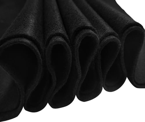Jtnohx Tissu en feutre, Feutrine de couleur 90x90cm, feuille de feutre doux 1,4 mm d'épaisseur, Feutrine au mètre pour projet d'art et d'artisanat(noir)