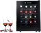 20 Bottle Wine Cooler, Under Counter Design, Perfect for Fitted Kitchens, 40cm Wide and 48L of Cooling Space, Freestanding Table-top Drinks Fridge, LED Light, Glass Door, Black