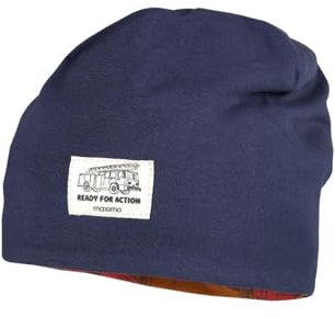 maximo Mini Boy-Beanie, fire Engine Reversible Reversible 51/-53 Cinnamon/Navy
