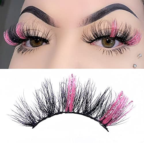 Wudaizhi 1 Pair Glitter Ombre Colored Lashes Bulk Wholesale Fluffy 5d Natural Fake Eyelashes Supplies 3d Boxes Packaging