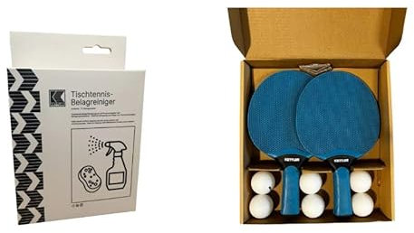 KETTLER Tischtennis Sparpaket Clean I Outdoor Tischtennisschläger Set & Reinigungsset I Komplettset für Tischtennisplatten I Wetterfeste Schläger und effektives Reinigungszubehör