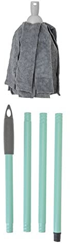 VIGAR - Palo y Mocho para Fregona - Palo Desmontable con 4 Piezas - Altura hasta 130 cm - Colección Rengo - Rosca Universal - Microfibra - Gris y Azul