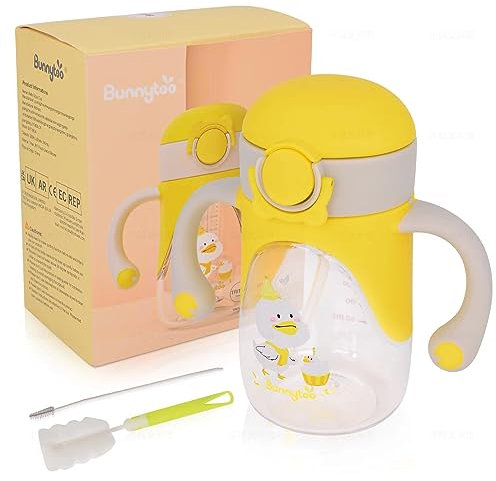 Bunnytoo Trainer Cup 280ml - Schnabeltasse Ab 12 Monaten, Trinklernbecher, Lernbecher Langlebig Und Hygienisch, Auslaufsicherer Silikonauslauf, Bpa-Frei - Gelb