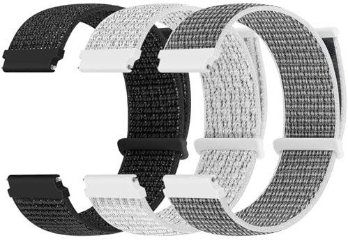 Yunshare 22mm Nylon Armband Kompatibel mit Samsung Galaxy Watch 3 45mm/Galaxy Watch 46mm/Gear S3 Frontier/Garmin Venu 3/2/Vivoactive 4/Forerunner 570(47mm)/Amazfit Bip 6/Bip 5/GTR 4/3/2/Balance