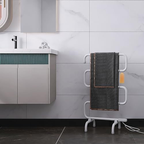 JOSBY 2-in-1 Electric Towel Warmer, Freestanding Heated Towel Rail, Bathroom Radiator Drying Rack, Curved Heated, for Towels, Socks, Gloves, Small Items Of Clothing Heater Dryer