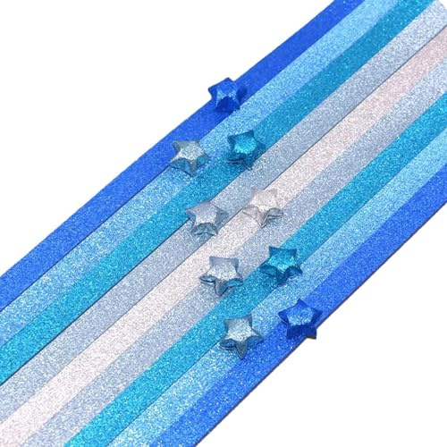 Ghirting OrigamiSterne Lot de 520 Bandes de Papier à Paillettes pour origamiStar, Bandes de Papier origamiStar, Double Face, pour la décoration