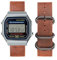 KUWAI Armbänder für Casio F-91W/F-91WG Armband, PU Weich Leder mit Schnalle Rostfreiem Stahl Armband für Casio F-91W/F-91WG Armbänder für Herren Damen Armband mit Casio F-91W/F-91WG (B)