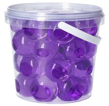 trendfinding 1 Liter Eimer aus Kunststoff mit Deckel Deko Hydro Wasser Perlen Kugeln künstliche Blumenerde Aquaperls Aqualinos zum Dekorieren (Lila_XXL)