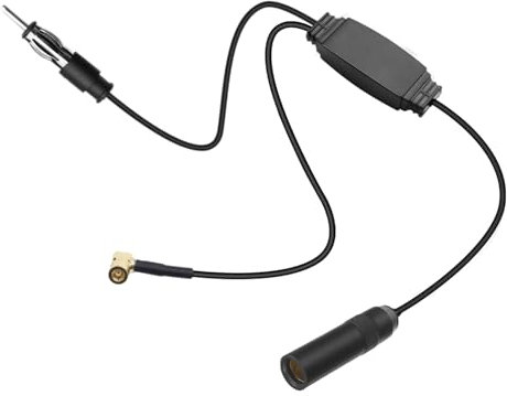 DAB Antenne Auto, 12V Auto FM/AM/DAB+ Antenne Radio Signalverstärker, DAB+ Antenne Splitter SMB Adapter DIN Stecker für Auto Radio JVC Pioneer Sony Kenwood Alpine