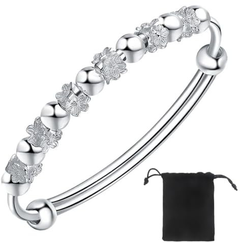 Schmuck Damen Armreif Silberner Armreif, der sich dreht Zirkonia einfache Stil Liebe Armband 6mm breit mit Schließe Armspange