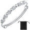 Schmuck Damen Armreif Silberner Armreif, der sich dreht Zirkonia einfache Stil Liebe Armband 6mm breit mit Schließe Armspange