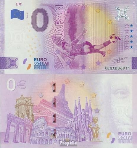 Prophila Collection Geldschein Japan 0 Euro Souvenirschein Japan bankfrisch 2022 Fußball-WM 2022 in Katar (Banknoten für Sammler) Fußball