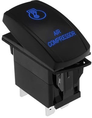 The Lord of the Tools 1 interrupteur à bascule pour compresseur d'air à LED bleu DC 12 V/20 A 24 V/10 A 54,3 x 48,1 x 26,5 mm 5 broches double pôle unique interrupteur pour camions, voitures, bateaux