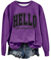 HUOQI , lässig, Halloween-Druck, langärmelig, Rundhalsausschnitt, Kapuzenpullover Turnanzug Mädchen Langarm Samt (Purple, S)